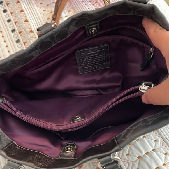 Coach bluish, gray handbag, monogrammed - Picture 7 of 7